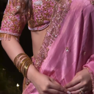 Royal Pink Designer Saree – Wedding Glam Look 👑