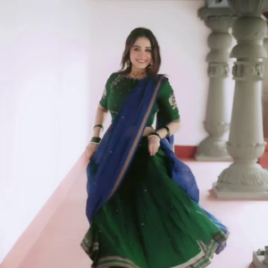 Green & Blue Lehenga Saree – Traditional Beauty 💙