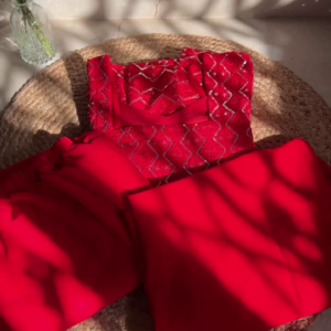 Bright Red Party Suit Set – Bold Traditional Glam ❤️