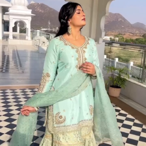 Mint Green Sharara Suit – Graceful Festive Elegance 🌿