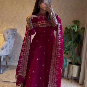 Wine Red Anarkali Suit
